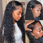 U Part Water Wave Wigs Glueless Affordable Human Hair Wigs For Black Women - Alibonnie