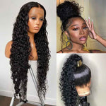 Water Wave 360 Lace Wigs Transparent Lace Human Hair Wigs Pre Plucked - Alibonnie