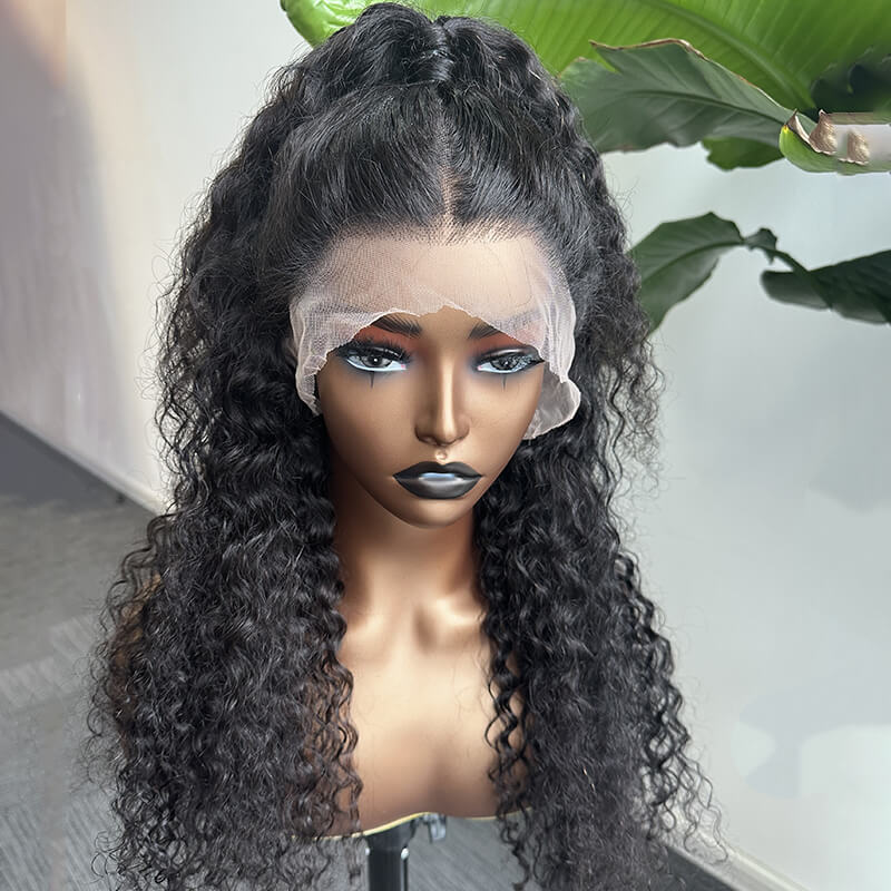 Water Wave 360 Lace Wigs Transparent Lace Human Hair Wigs Pre Plucked - Alibonnie