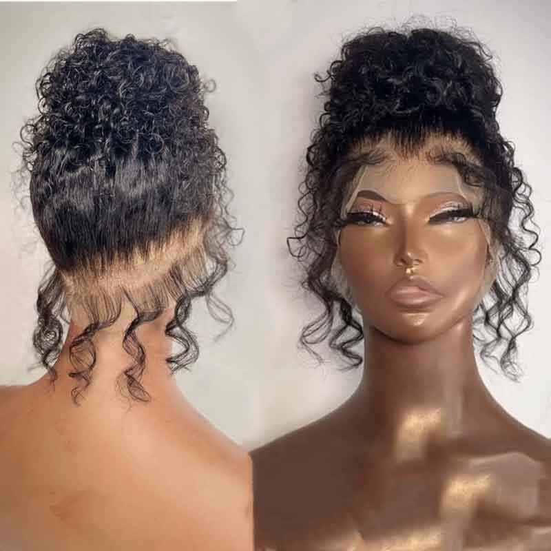 Water Wave Transparent Full Lace Wigs 100% Virgin Human Hair Wigs Pre Plucked 180% Density - Alibonnie