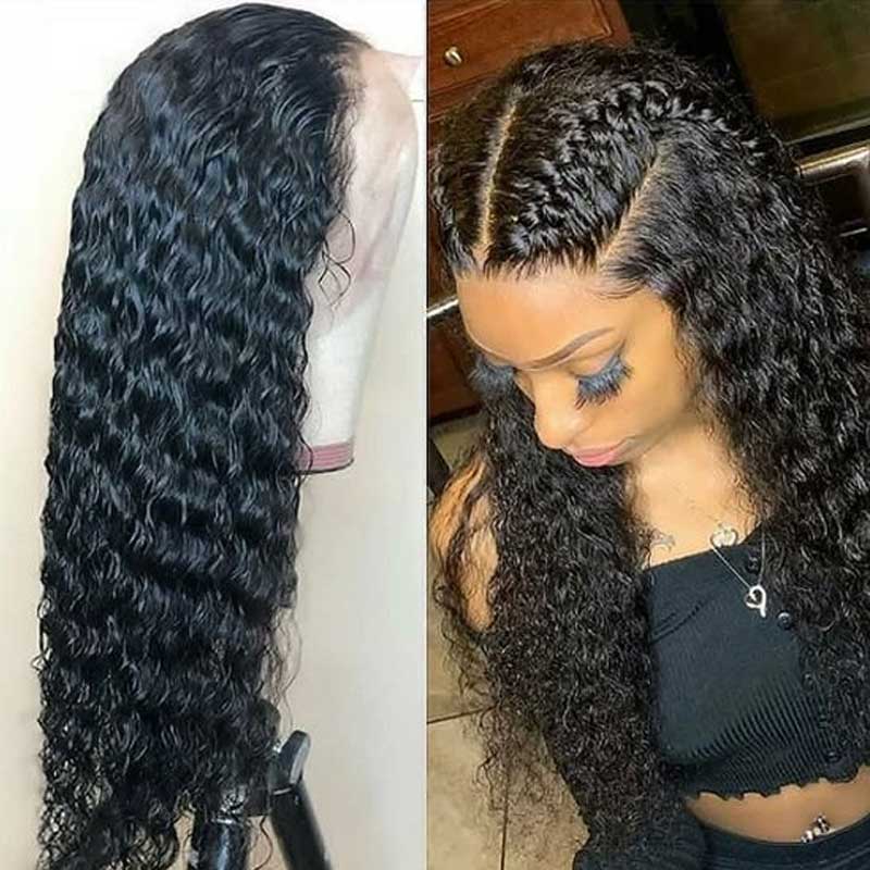 Water Wave Transparent Full Lace Wigs 100% Virgin Human Hair Wigs Pre Plucked 200% Density - Alibonnie