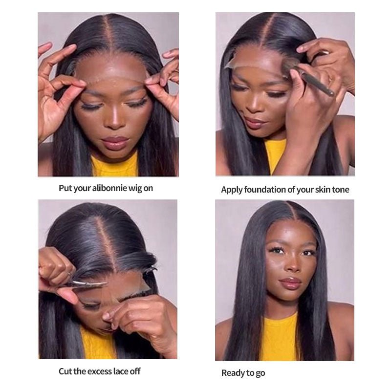 Wear&Go | Alibonnie Hair Glueless Lace Wigs Straight Human Hair Wig For Beginners - Alibonnie